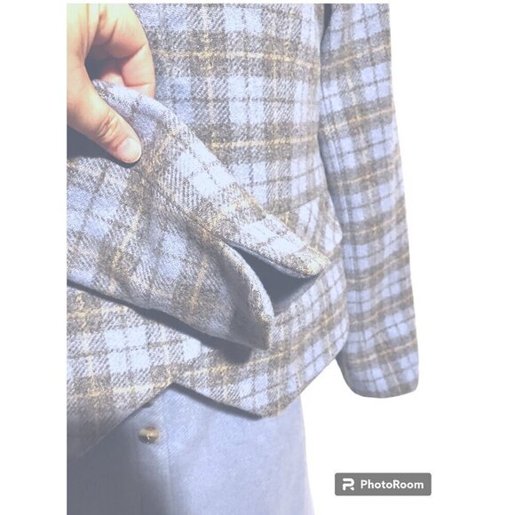 Y2K Pendleton Wool Plaid Skirt Suit 8 Two Piece Set Jacket Skirt Capsule Soft - Picture 4 of 12